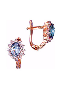 Ohrringe, Zirkonia, Topas