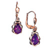 Earrings, amethyst