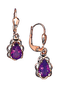 Earrings, amethyst