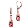 Earrings, synthetically alexandrite