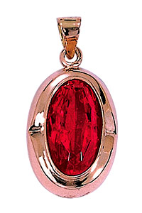 Pendant, synthetically ruby, 3,7 g.