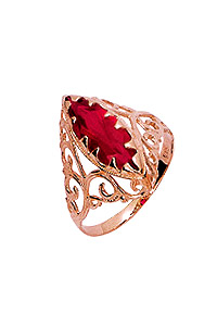 Lady ring, synthetically ruby